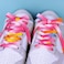 Booyckiy Flat Colorful Shoelaces 516 Rainbow Zebra Pattern Shoe Laces for Sneakers Rainbow Pink 47inch 120cm