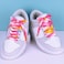 Booyckiy Flat Colorful Shoelaces 516 Rainbow Zebra Pattern Shoe Laces for Sneakers Rainbow Pink 47inch 120cm