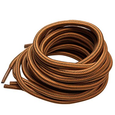 B&amp;Q BQ 3 pairs Heavy duty durable non slip round boot shoe laces shoelaces for hiking walking construction safety work 63 160cm Sandy yellowbrown