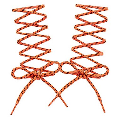 COOL LACE Round Athletic Shoelaces Shoe Laces for Sneakers 472 Orange Striped