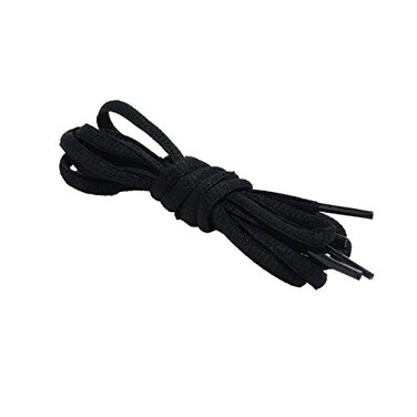Curtual Oval Shoelaces Half Round 14 Shoe Laces for Athletic Shoelaces 5 Colors 8 Different Lengths 45 inches 114 cm Black