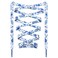 DANHUA Colored Printed Flat Shoelaces 2 Pair White Blue Flowers Patterned Shoe Laces for Sneakers 55 inch