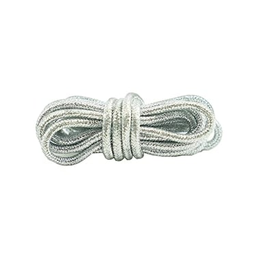 Decker Silver Round Metallic Glitter shoelaces Colorful Fashion 2 pairs pack for Canvas Boots Sneaker Athletic Silver 45114 cm