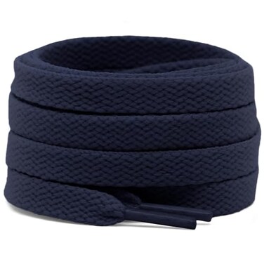 DELELE 2 Pair 35 inch Flat Shoe laces 516 Wide Shoelaces for Athletic Running Sneakers Shoes Boot Strings Navy