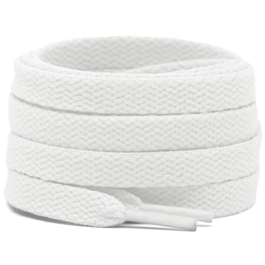 DELELE 2 Pair 47 inch Flat Shoe laces 516 Wide Shoelaces for Athletic Running Sneakers Shoes Boot Strings White