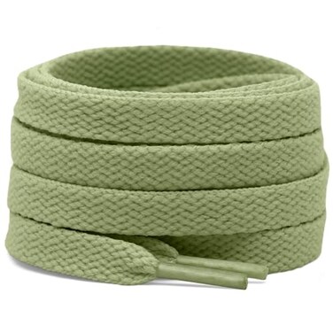 DELELE 2 Pair 51 inch Flat Shoe laces 516 Wide Shoelaces for Athletic Running Sneakers Shoes Boot Strings Light Army Green