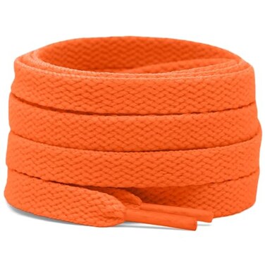 DELELE 2 Pair 51 inch Flat Shoe laces 516 Wide Shoelaces for Athletic Running Sneakers Shoes Boot Strings Orange Yellow