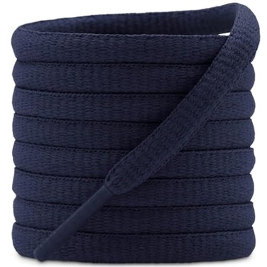 DELELE 2 Pair Oval Shoes laces Half Round 14 Athletic Shoelaces Shoe Strings Navy Blue35 inch