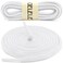 DELELE 2 Pair Oval Shoes laces Half Round 14 Athletic Shoelaces Shoe Strings White 55 inch