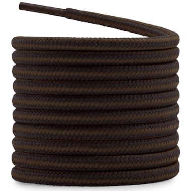 DELELE 2 Pair Round Boot Laces Outdoor Hiking Walking Shoelaces Dark Brown Coffee Striped Shoe Lace Work Shoe Strings 39 inch