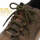 DELELE 2 Pair Round Boot Laces Outdoor Hiking Walking Shoelaces Light Brown Black Striped Shoe Lace Work Shoe Strings 59 inch