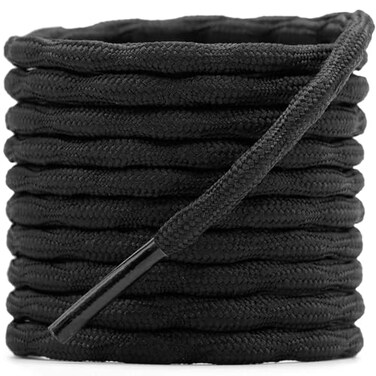 DELELE 2 Pair Round Wave Shape Non Slip Heavy Duty and Durable Outdoor Climbing Shoelaces Black Hiking Shoe Laces Shoestrings39 inch