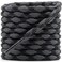 DELELE 2 Pair Round Wave Shape Non Slip Heavy Duty and Durable Outdoor Climbing Shoelaces Dark GrayBlack Hiking Shoe Laces Shoestrings43 inch