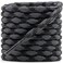DELELE 2 Pair Round Wave Shape Non Slip Heavy Duty and Durable Outdoor Climbing Shoelaces Dark GrayBlack Hiking Shoe Laces Shoestrings43 inch