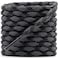 DELELE 2 Pair Round Wave Shape Non Slip Heavy Duty and Durable Outdoor Climbing Shoelaces Dark GrayBlack Hiking Shoe Laces Shoestrings71 inch
