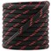 DELELE Round Work Boot Laces 55 inch Black Red Heavy Duty Hiking Shoe Laces for Boots 2 Pair