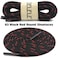 DELELE Round Work Boot Laces 55 inch Black Red Heavy Duty Hiking Shoe Laces for Boots 2 Pair