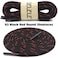 DELELE Round Work Boot Laces 55 inch Black Red Heavy Duty Hiking Shoe Laces for Boots 2 Pair