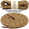 DELELE Round Work Boot Laces 55 inch Light Brown Golden Heavy Duty Hiking Shoe Laces for Boots 2 Pair