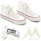 DELELE Solid Flat Shoe Laces Hollow Thick Beige Shoelaces for Sneakers 2 Pair 31 inch