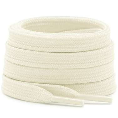 DELELE Solid Flat Shoe Laces Hollow Thick Beige Shoelaces for Sneakers 2 Pair 31 inch