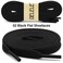 DELELE Solid Flat Shoe Laces Hollow Thick Black Shoelaces for Sneakers 2 Pair 47 inch