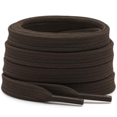 DELELE Solid Flat Shoe Laces Hollow Thick Brown Shoelaces for Sneakers 2 Pair 31 inch
