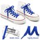 DELELE Solid Flat Shoe Laces Hollow Thick Royal Blue Shoelaces for Sneakers 2 Pair 63 inch