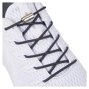 anan520 Elastic No Tie ShoelacesTieless Shoe Laces for Adults and Kids Grey