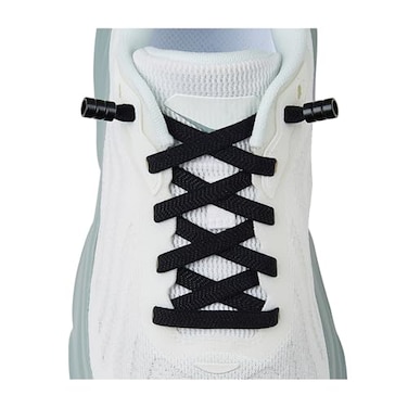 AOLLRUIRLL Elastic Shoe Laces No Tie Shoe Laces Tieless for Kids Adults Elderly One Size Fit All Black