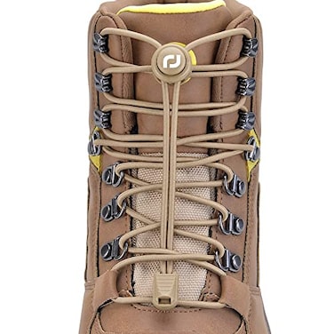 RJ-Sport Extra Long No Tie Shoelaces Elastic Tieless Round Boot Laces for Hiking Shoes Work Boots and Running Sneakers Dark Tan