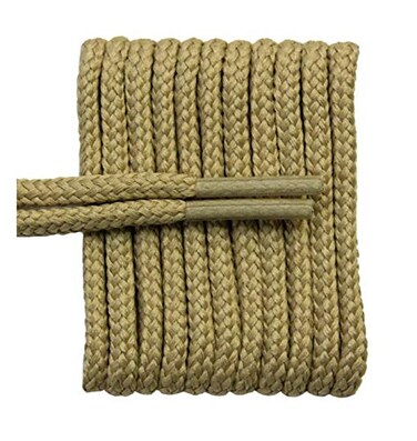FeetPeople Round Shoe Laces for BootsShoes Tan 36 inches x 1 Pair