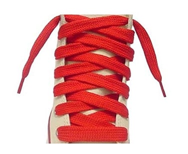 St. Louis Flat Shoelaces 38 Wide Tubular Braided 36 Inch Red