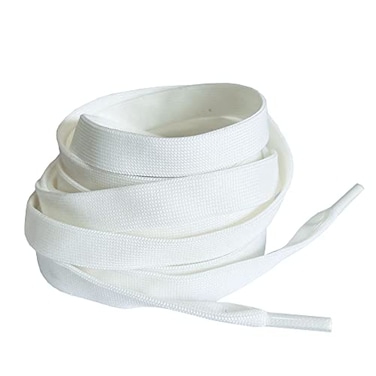 Goodlace 12cm Wide Shoe Laces Flat Shoelaces of Polyester for McQueen shoes 55Inch pure white