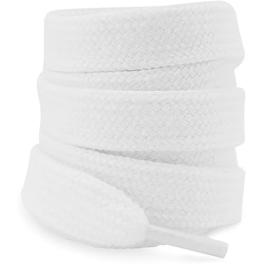 Gownsella 5815mm Wide Thick Cotton Shoe Laces for Sneakers Fat Chunky Shoelaces Replacement Strings for Old School Shoes White63160cm