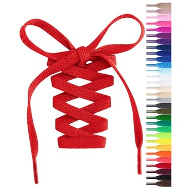 Handshop Flat Shoelaces 516 Shoe Laces Replacements For Sneakers and Athletic Shoes Boots Red 160cm