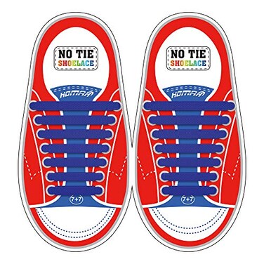 HOMAR No Tie Shoelaces for Kids and Adults Stretch Silicone Elastic No Tie Shoe Laces