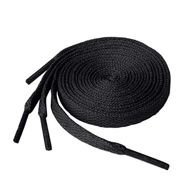 KURISET Flat Shoelaces Sneaker Shoe Lace 2 Pair Flat Shoe String For Canvas Sneaker Athletic Tennis Shoelace Replacements 40 inches 102 cm Black