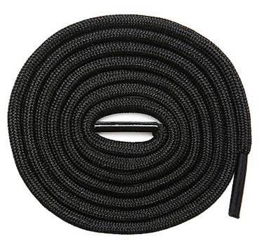 KURISET Round Athletic Shoelaces 2 Pair For Nonslip Outdoor Mountaineering Hiking Walking Boot Round Thick Shoelace String Rope Shoe Laces 27 inches 69 cm Black