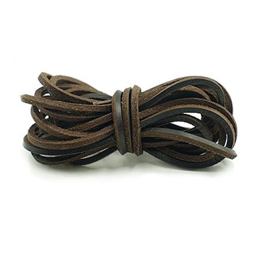 Decker Leather Boot Lace 141 Inches long Shoelaces Cut to Fit all Size Leather shoelace Cord String for Welders Coffee