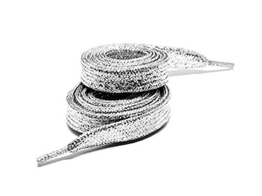 maxstrapz Metallic Glitter Shoelaces From Sparkly Shoe Laces 114cm Silver