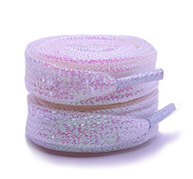 maxstrapz Metallic Glitter Shoelaces From Sparkly Shoe Laces 65cm White