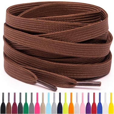 Miscly Flat Shoe Laces for Sneakers Multiple Lengths and Colors Available Brown 27 69 CM