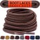 Miscly Round Boot Laces 1 Pair Heavy Duty and Durable Shoelaces for Boots Work Boots Hiking Shoes BlackBrown 72 inches 183 cm