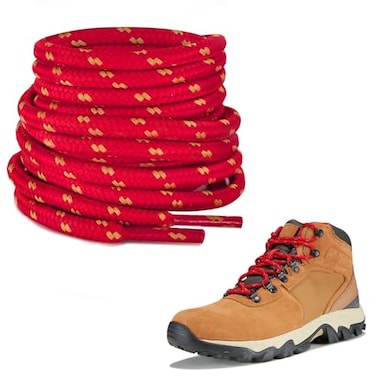 NDTEZUGT 7325mm Round ShoeLaces for Boots Heavy Duty Rope Shoe Laces Strings Replacement for Columbia Hiking Work BootsRedWhite 54140cm