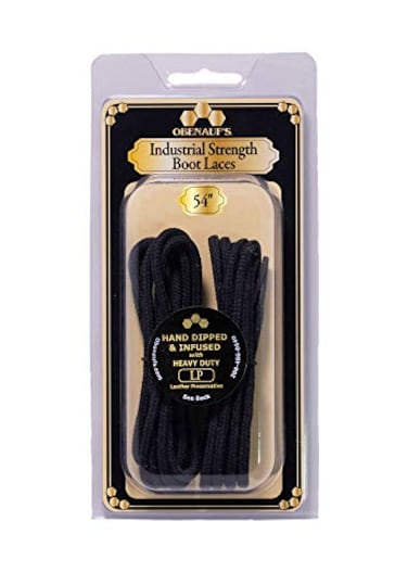 Obenauf's Obenaufs Boot Laces Industrial Strength Black Waxed Round 1 Pair 108 Inch