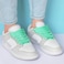 Olukssck 1 Pair Flat Shoe Laces for Sneakers 25 Wide Athletic Shoelaces Mint Green 63 inch160cm