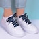Olukssck 1 Pair Flat Shoe Laces for Sneakers 25 Wide Athletic Shoelaces Navy Blue 48 inch122cm