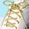 Olukssck 2 Pairs Glitter Metallic Shiny Shoe Laces Round Sequin Shoelaces Shoestrings for Sneakers Boots and Hightops Light Gold 47 inch120cm