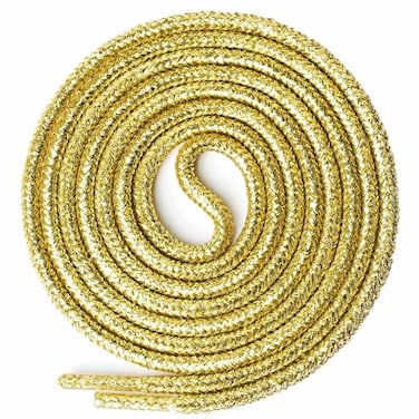 Olukssck 2 Pairs Glitter Metallic Shiny Shoe Laces Round Sequin Shoelaces Shoestrings for Sneakers Boots and Hightops Light Gold 47 inch120cm